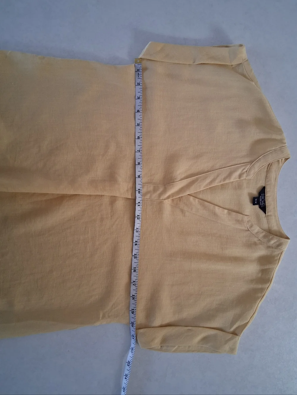 RACHEL Rachel Roy/ Light Yellow Rayon Blend/ Capped Sleeve Top/ Size US M - Picture 9 of 10
